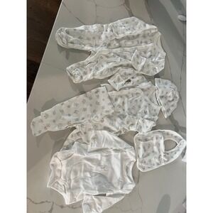 Ralph Lauren Baby Gift Set Teddy Bear Print Bodysuit Hat Bib 3M NWT